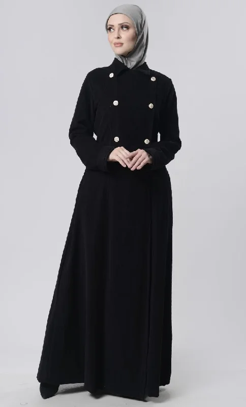 Front Double Side Button Corduroy Layer Jacket