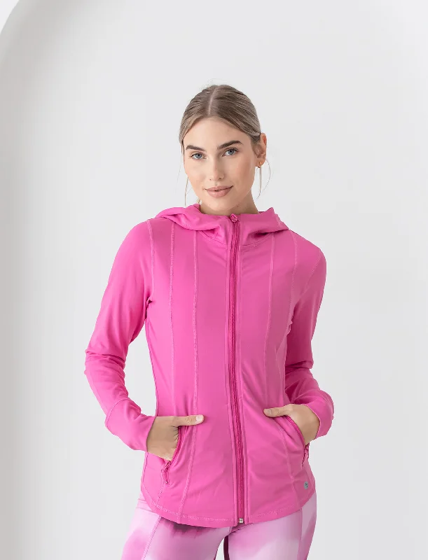 LADIES LEVEL UP HOODED YOGA JACKET