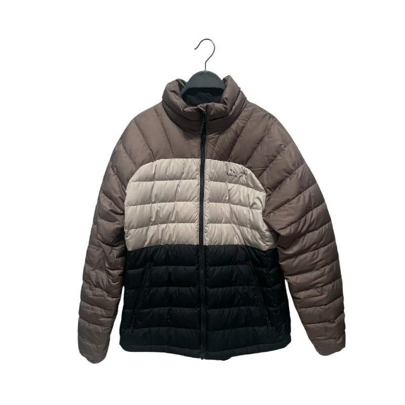 L.L.Bean/Puffer Jkt/L/Stripe/Polyester/MLT/BRWN / BLCK/ BEIGE