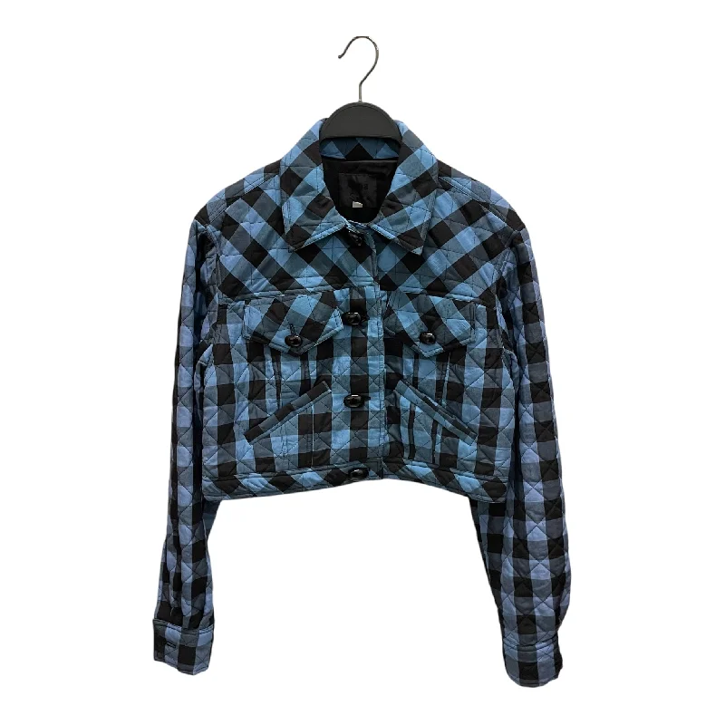 ANNA SUI/Jacket/M/Plaid/Rayon/BLU/cropped