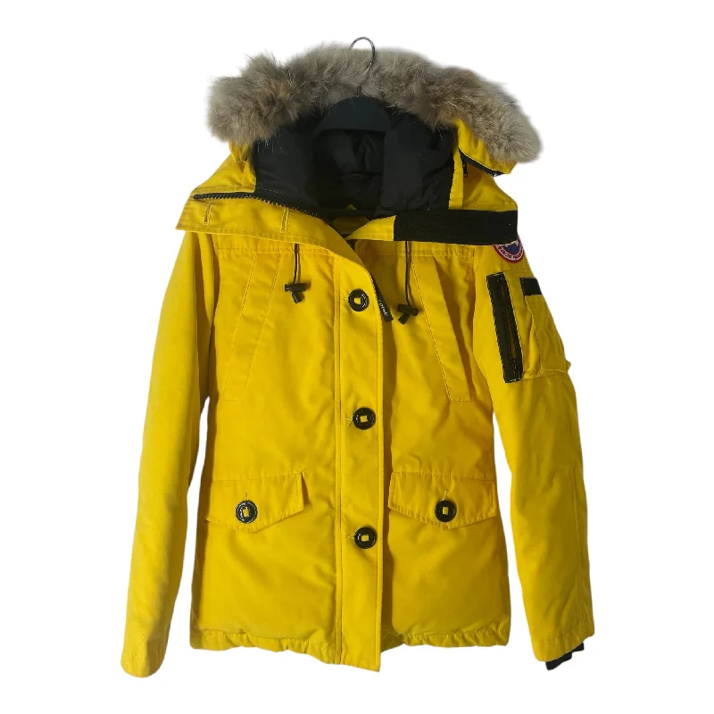 CANADA GOOSE/Puffer Jkt/XS/Nylon/YEL/YELLOW FUR JKT