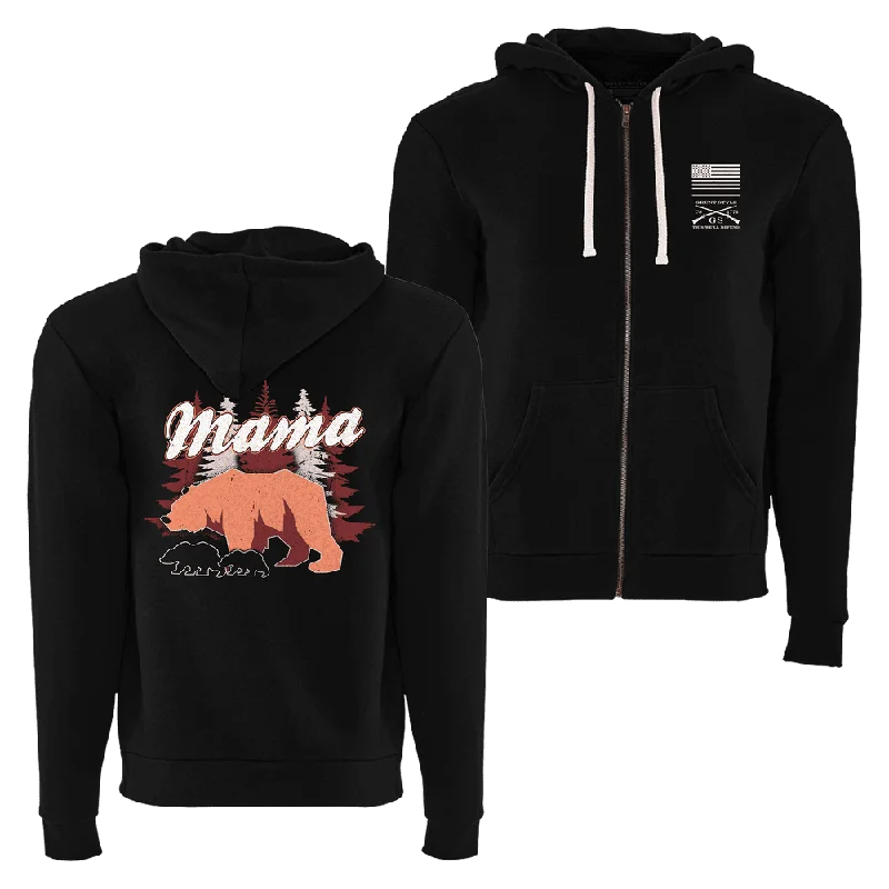 Women's Mama Bear Full-Zip Hoodie - Black