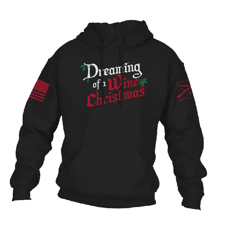 Women's Wine Christmas Hoodie - Black