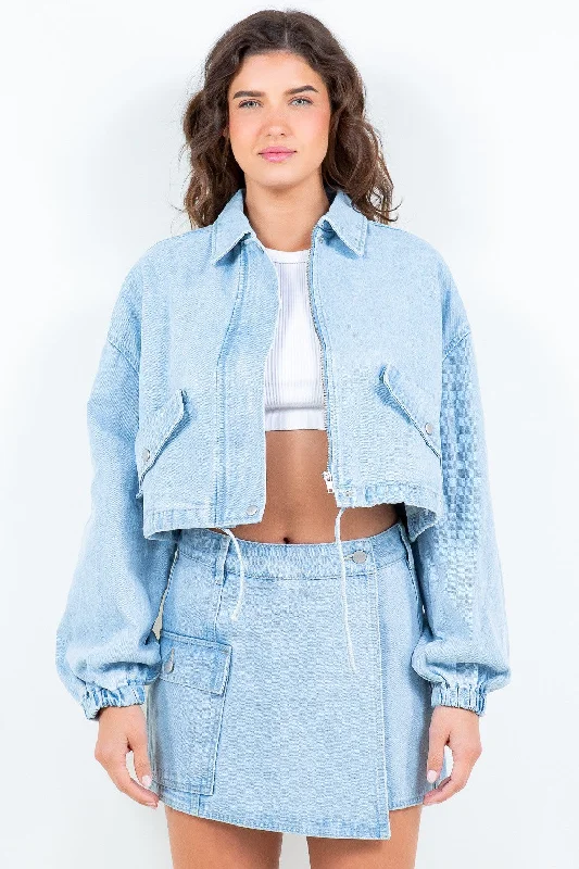Waisted Denim Jacket Crop