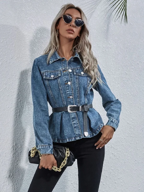 Denim Long Sleeve Top
