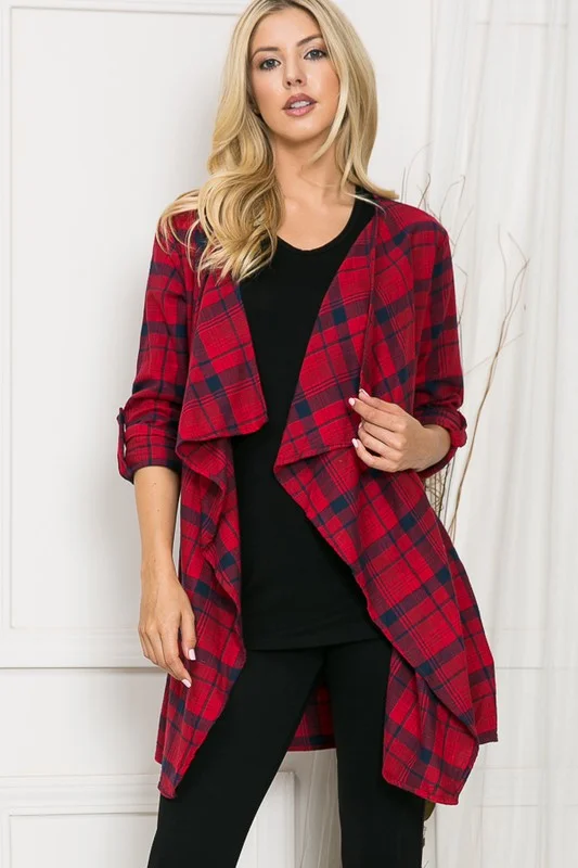 Waterfall Plaid Cardigan