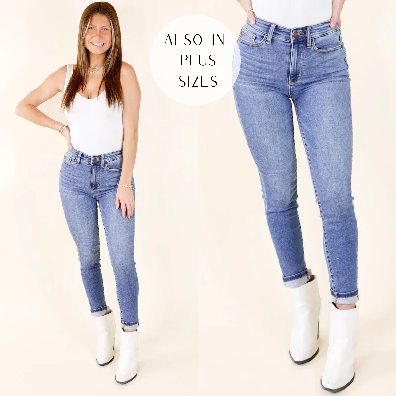 Last Chance Size 0, 18W, 20W, 22W & 24W | Judy Blue | Beautiful Routine Thermal Skinny Jeans in Medium Wash Last Chance Size 0, 18W, 20W, 22W & 24W | Judy Blue | Beautiful Routine Thermal Skinny Jeans in Medium Wash