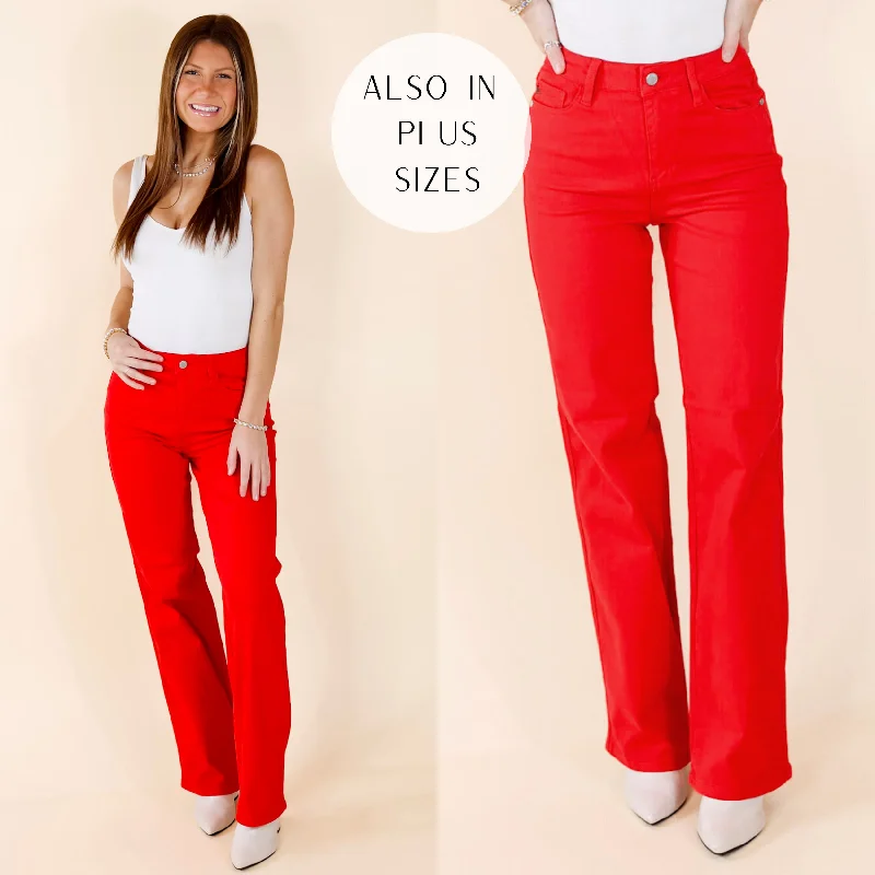 Judy Blue | For The Record Garment Dyed 90's Straight Leg Jeans in Red (Lots of Sizes) Judy Blue | For The Record Garment Dyed 90's Straight Leg Jeans in Red (Lots of Sizes)