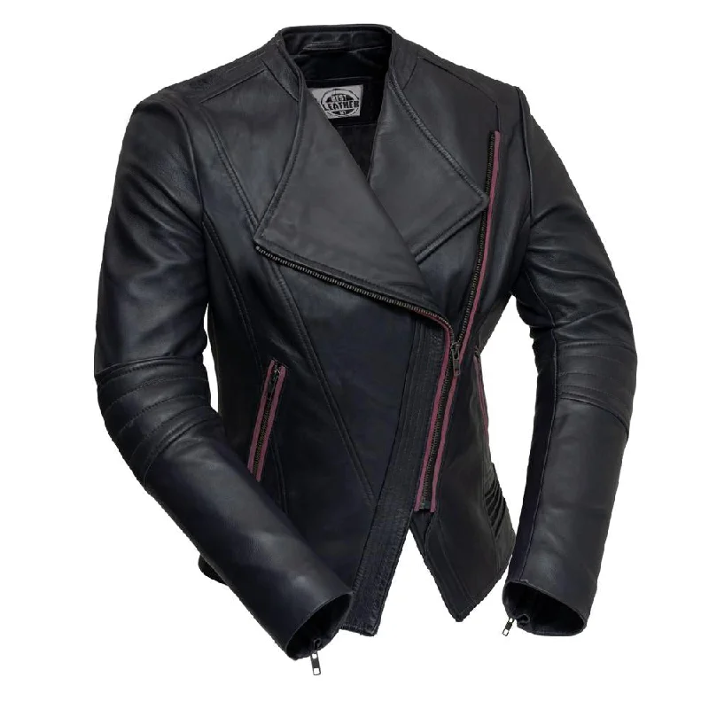 Trish - Women's Fashion Leather Jacket (Violet)