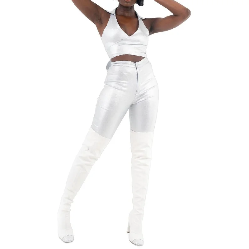 Grayscale Womens Shimmer Cropped Vest