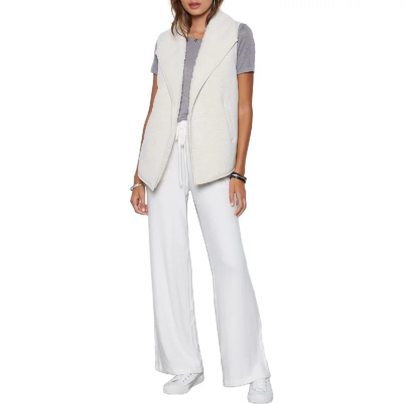 Tart Collections Dania Women's Faux Fur Lined Open Front Vest with Draped Lapel