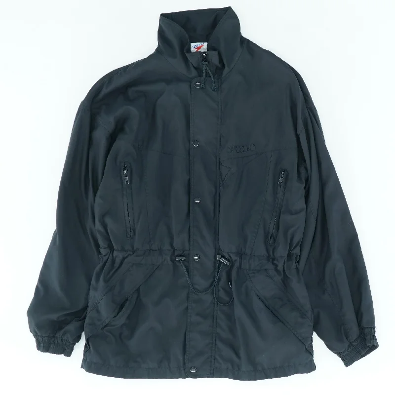 90's Lightweight Windbreaker Jacket in Black