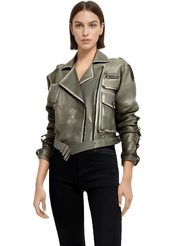 Brown Faux Leather Jacket Women's - Now In Green Too!