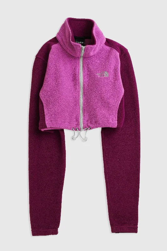 Rework North Face Crop Fleece Jacket - S