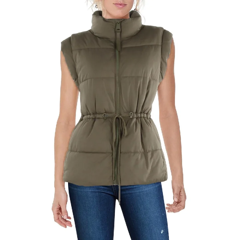 Avec Les Filles Womens Quilted Collared Puffer Vest